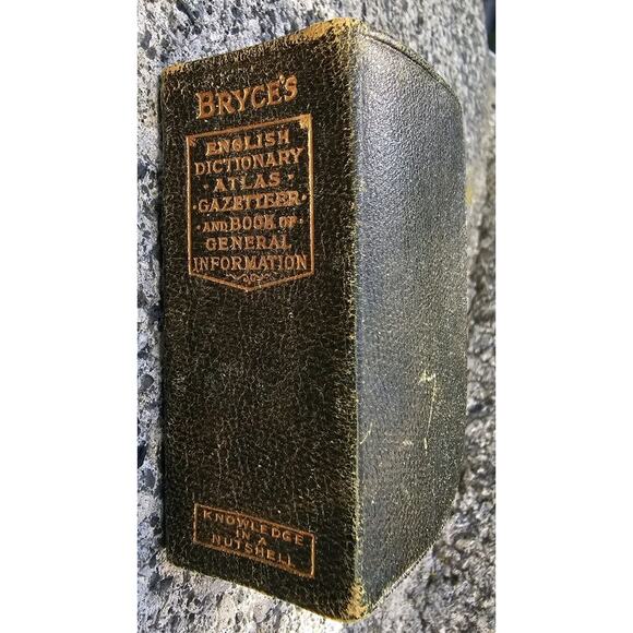 Antique Miniature Thumb English Dictionary Atlas Gazetteer And Address Pages